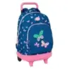 Safta Blackfit8 Mariposas Mochila con Carro - Extraible - Bolsillo Frontal - Portabotellas - Tirador Doble - Hombreras Acolchada