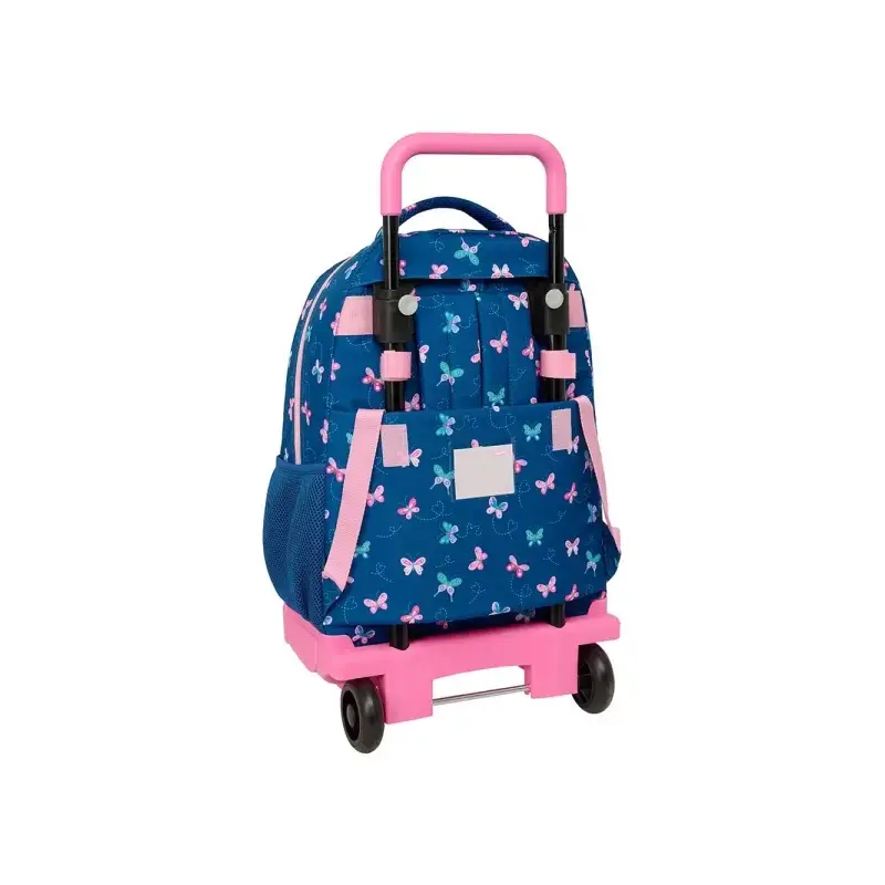 Safta Blackfit8 Mariposas Mochila con Carro - Extraible - Bolsillo Frontal - Portabotellas - Tirador Doble - Hombreras Acolchada