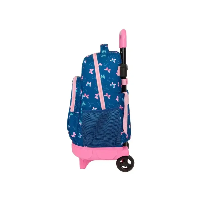 Safta Blackfit8 Mariposas Mochila con Carro - Extraible - Bolsillo Frontal - Portabotellas - Tirador Doble - Hombreras Acolchada