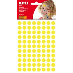 Apli Pack de 528 Gomets Redondos Ø 10.5mm - Adhesivo Permanente - Ideal para Escuelas Infantiles y Colegios - Color Amarillo | A