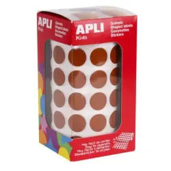 Apli Rollo con 2.832 Gomets Redondos Ø 15mm - Ideal para Escuelas y Talleres Infantiles - Normas EN-71 y FSC Cumplidas - Color M