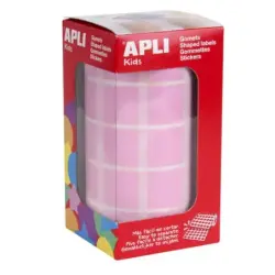 Apli Rollo con 1.770 Gomets Cuadrados 20x20mm - 59 Hojas Pretroqueladas - Ideal para Escuelas y Talleres Infantiles - Normas EN-