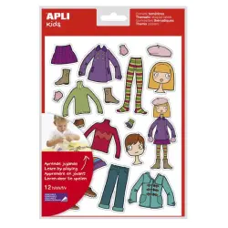 Apli Bolsa de Gomets Tematicos el Armario - 252 Gomets en 12 Hojas - Adhesivo Removible - Desarrollados con Educadores - Adhesiv