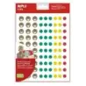 Apli Gomets Cara Feliz Mini - 4 Estilos de Cara Diferentes - 1080 Gomets por Bolsa - Adhesivo Removible - Motiva y Premia a los