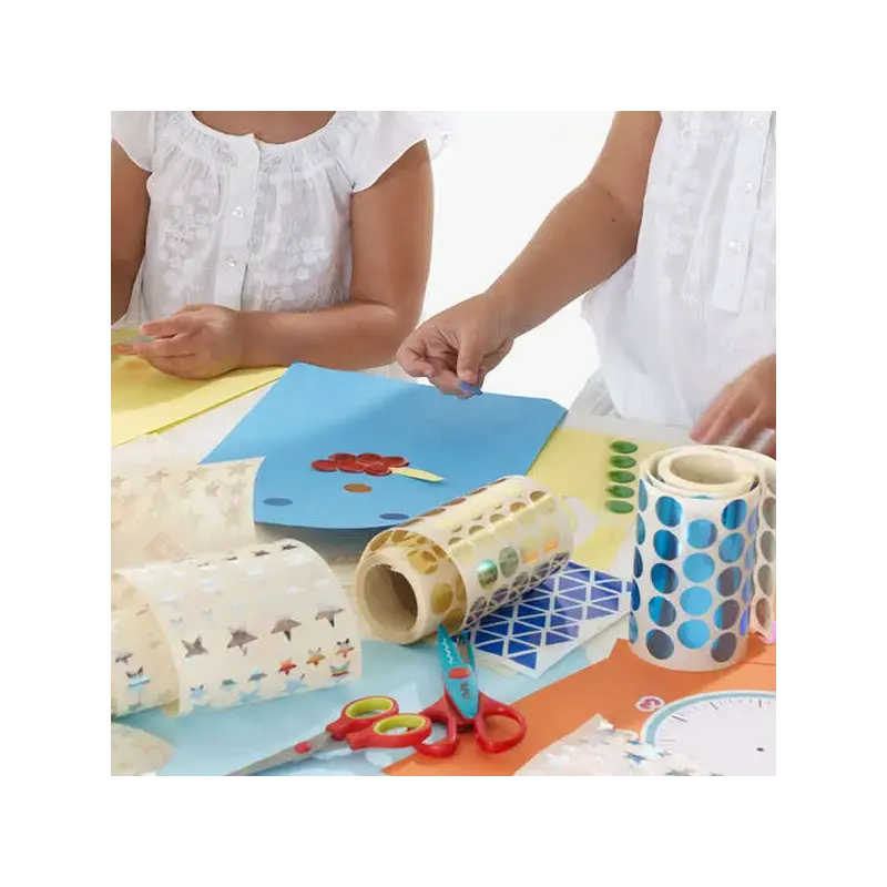 Apli Gomets Redondos Azul Metalizado Ø 20mm - 59 Hojas Pretroqueladas - 1770 Gomets por Rollo - Ideal para Escuelas y Talleres I