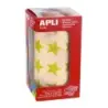Apli Gomets Estrella Amarillo Metalizado - Tamaño 19.5mm - 1416 Gomets por Rollo - Adhesivo Base Agua - Normas EN-71 y FSC | Aho