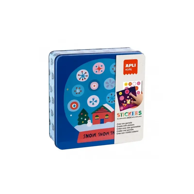 Apli Juego de Gomets Navidad - Contiene 8 hojas de Gomets y 8 Laminas para Rellenar - Estimula la Psicomotricidad Fina - Desarro