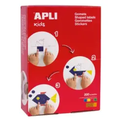 Apli Caja de 8.000 Gomets Redondos Ø 19mm - Adhesivo Permanente - Ideal para Escuelas Infantiles y Colegios - Colores Surtidos |
