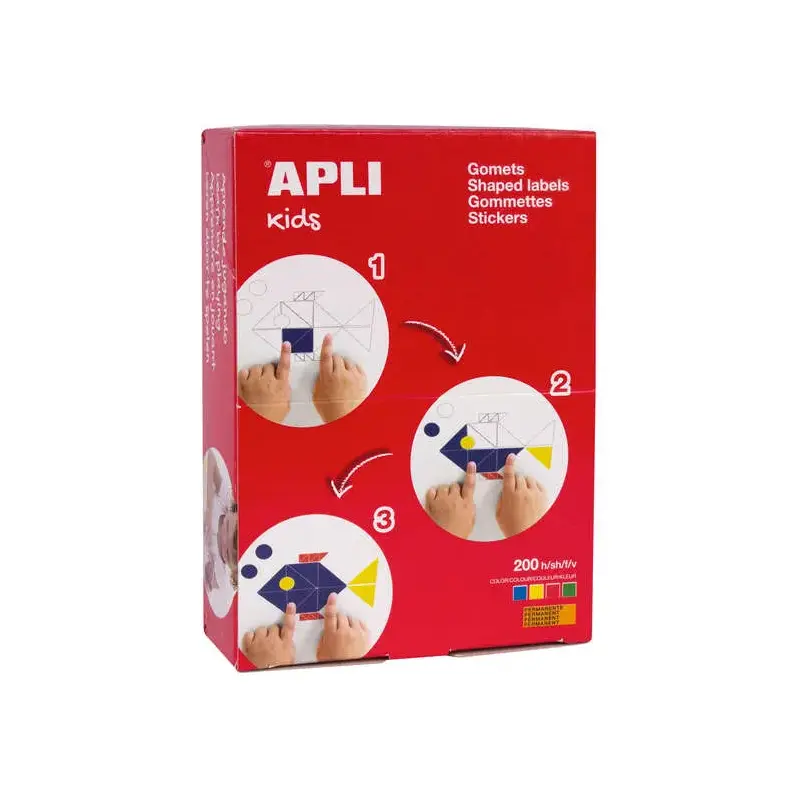 Apli Caja de 8.000 Gomets Redondos Ø 19mm - Adhesivo Permanente - Ideal para Escuelas Infantiles y Colegios - Colores Surtidos |