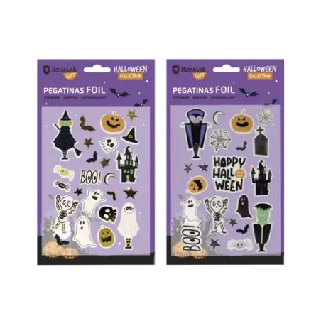 Bismark Pack con Pegatinas para Halloween Foil - Autoadhesivas - 2 Diseños Aleatorios | Ahorro Imprimiendo