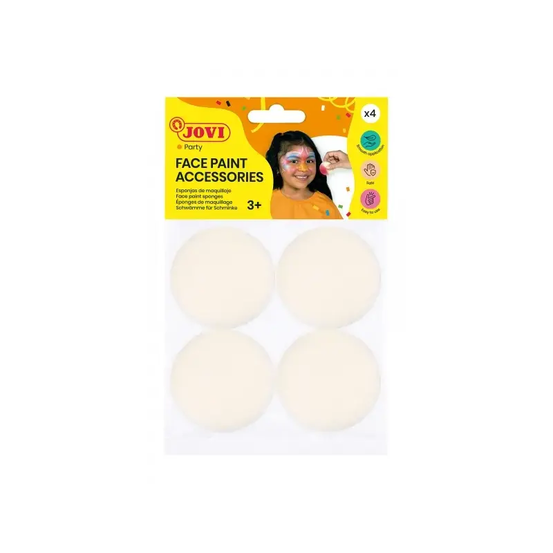 Jovi Accessories Bolsa con 4 Esponjas de Maquillaje - Alta Densidad - Acabado Uniforme - Reutilizables - Ideales para Bases y Di