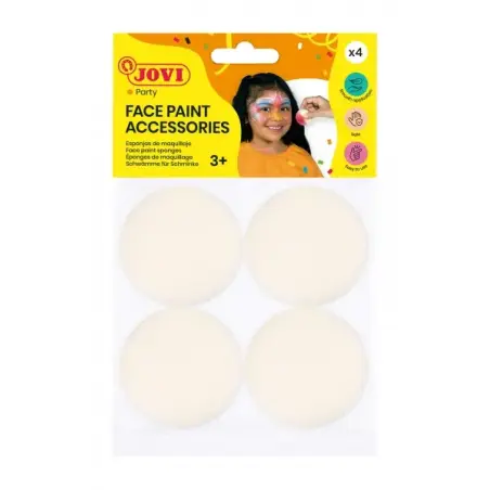 Jovi Accessories Bolsa con 4 Esponjas de Maquillaje - Alta Densidad - Acabado Uniforme - Reutilizables - Ideales para Bases y Di