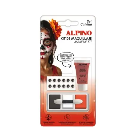 Alpino Set de Maquillaje Catrina - Se Lava con Agua y Jabon - Testado Dermatologicamente - Colores Surtidos | Ahorro Imprimiendo