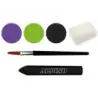 Alpino Aqua Make Up Set de Caracterizacion de Bruja - 3 Polveras + Cera Negra + Pincel + Esponja | Ahorro Imprimiendo