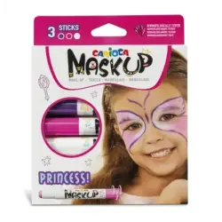 Carioca Mask Up Princess Pack de 3 Colores para la Piel - Colores Brillantes - Lavables - Base Agua - Incluye Dos Tutoriales Pas