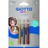 Giotto Make Up Metallic Pack con 3 Lapices Cosmeticos - Se Lava con Agua - Dermatologicamente Testado - Colores Metalicos Surtid