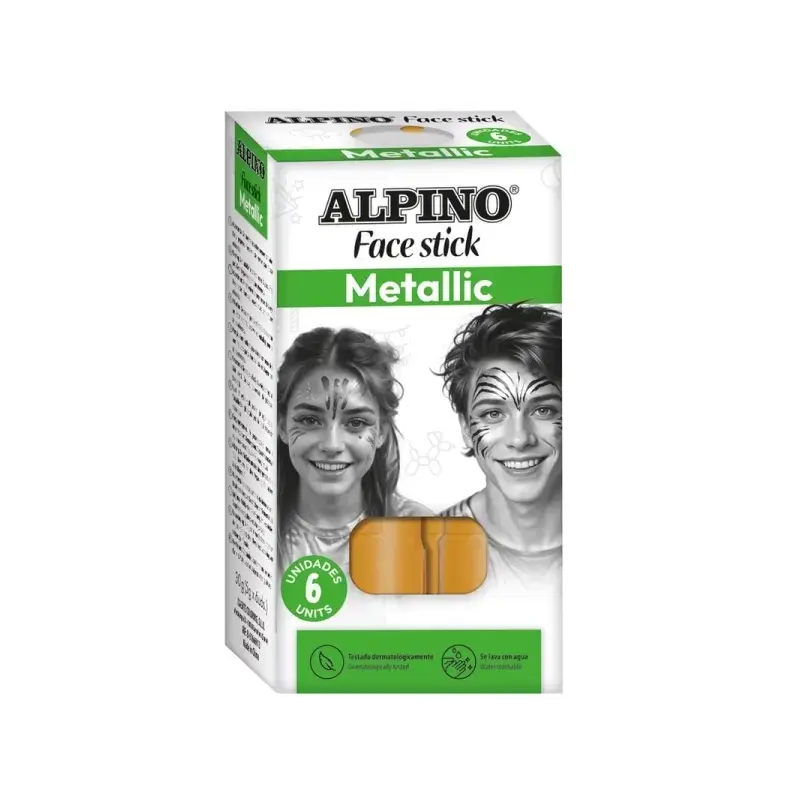Alpino Fiesta Face Stick Pack con 6 Barritas de Pintura Facial - Sistema Retractil Giratorio - Se Lava con Agua - Testado Dermat