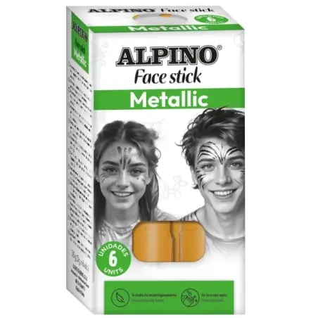 Alpino Fiesta Face Stick Pack con 6 Barritas de Pintura Facial - Sistema Retractil Giratorio - Se Lava con Agua - Testado Dermat
