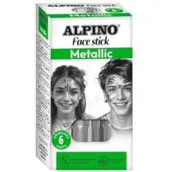 Alpino Fiesta Face Stick Pack con 6 Barritas de Pintura Facial - Sistema Retractil Giratorio - Se Lava con Agua - Testado Dermat