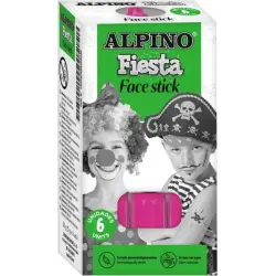 Alpino Fiesta Face Stick Pack con 6 Barritas de Pintura Facial - Sistema Retractil Giratorio - Se Lava con Agua - Testado Dermat
