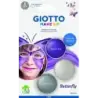 Giotto Make Up Butterfly Pack con 3 Maquillajes Faciales de Tematica Mariposa - Se Lava con Agua - Dermatologicamente Testado -