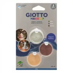 Giotto Make Up Metallic Pack con 3 Maquillajes Faciales - Se Lava con Agua - Dermatologicamente Testado - Colores Metalicos Surt