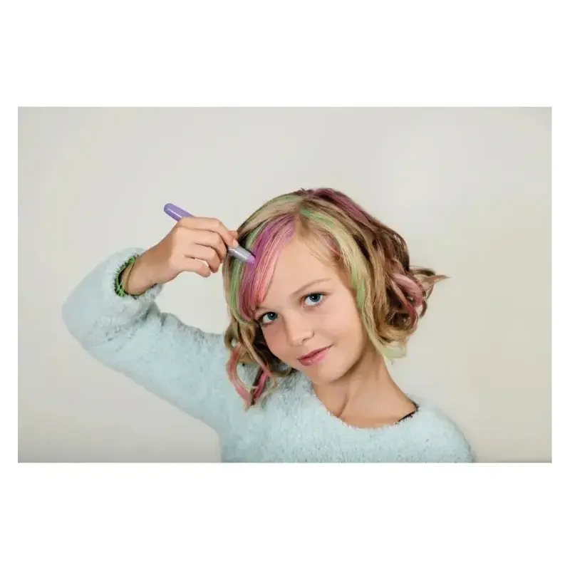 Eberhard Faber Pack de 3 Tizas Pastel para el Cabello + 1 Mini Peine - Aplicar sobre el Cabello Seco - Utilice el Peine para Dis