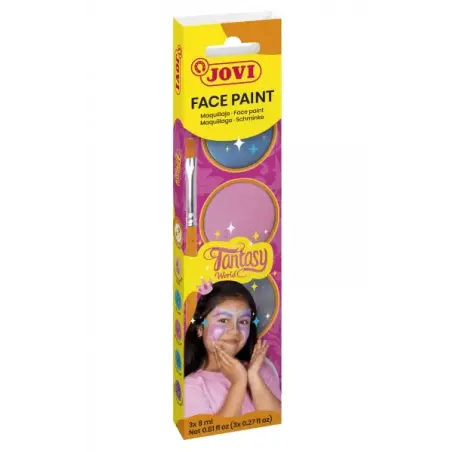 Jovi Fantasy Estuche de Maquillaje Crema - Hipoalergenico - Facil Aplicacion - Incluye Esponja y Pincel - Color Surtido | Ahorro