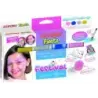 Alpino Fiesta Festival Pack de 4 Botes de Maquillaje Liquido de Diferentes Colores + Pincel + Guia de Ideas - Se Lava con Agua -