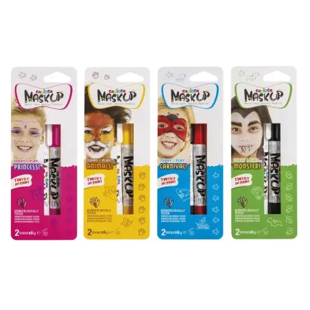 Carioca Mask Up Surt Pack con 12 Blisters de Colores para la Piel en Barra - Colores Brillantes - Lavables - Base Agua - Dermato