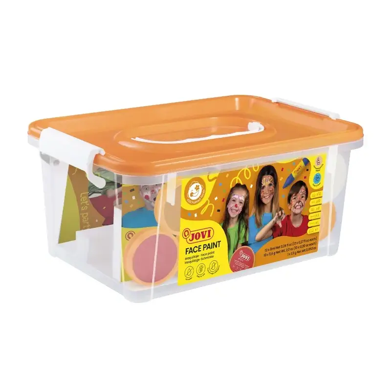 Jovi Baul Escolar de Maquillaje con 12 Botes 8ml Surtidos + Accesorios - Gran Surtido de Colores - Incluye Guia con Ideas - Idea