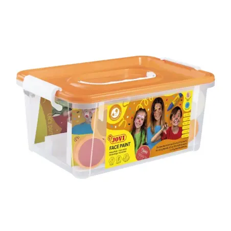 Jovi Baul Escolar de Maquillaje con 12 Botes 8ml Surtidos + Accesorios - Gran Surtido de Colores - Incluye Guia con Ideas - Idea
