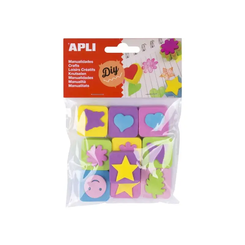 Apli Mini Sellos Goma Eva - 10 U - Ideal para Manualidades y Decoracion | Ahorro Imprimiendo