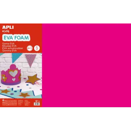 Apli Goma Eva Fucsia 600x400 - 5 Hojas de Tamaño Grande y Flexible | Ahorro Imprimiendo