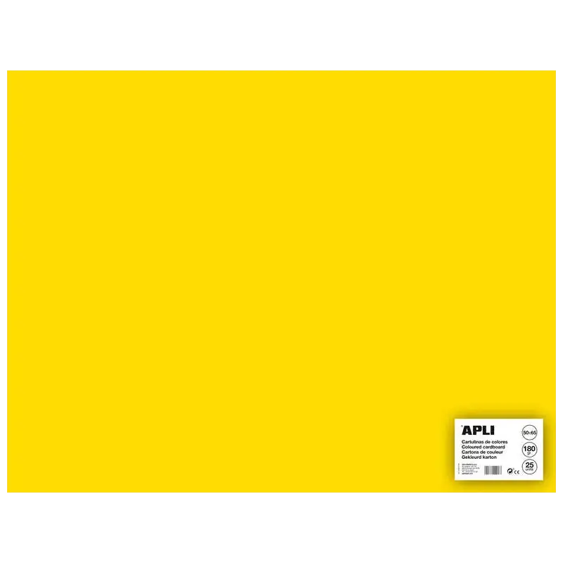 Apli Cartulina Amarilla 50 x 65cm 170g 25 Hojas | Ahorro Imprimiendo