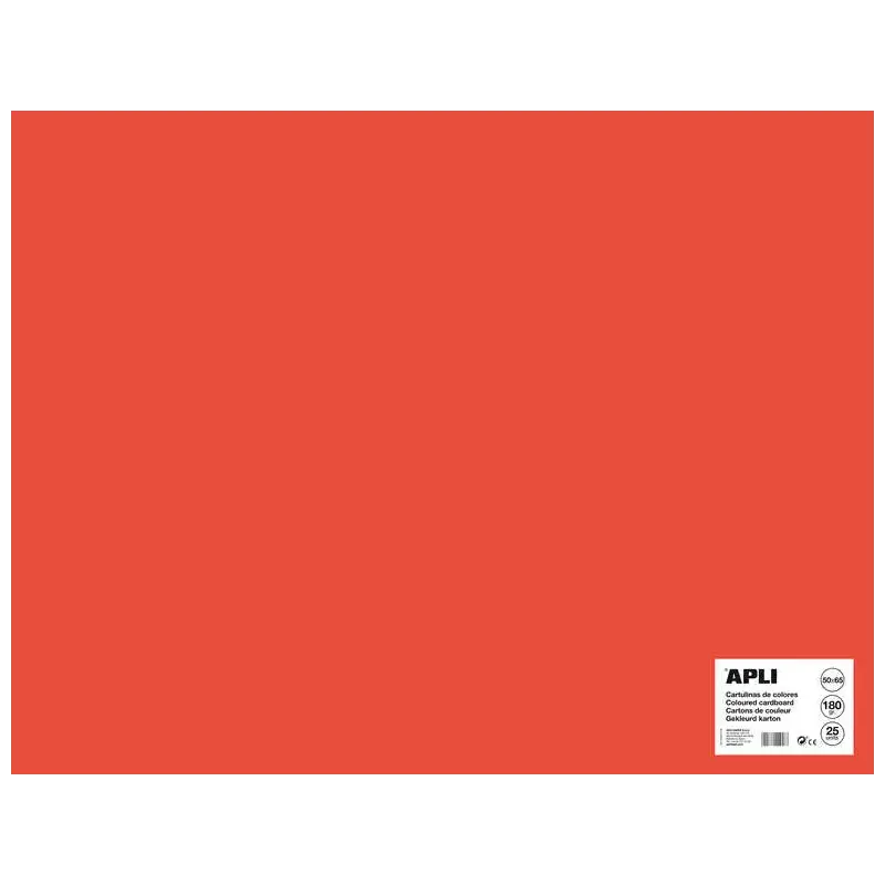 Apli Cartulina Roja 50 x 65cm 170g 25 Hojas | Ahorro Imprimiendo