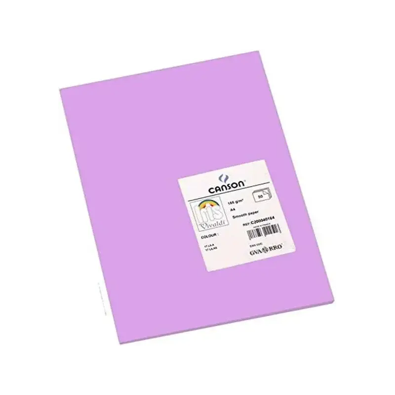 Canson Guarro Pack de 50 Cartulinas Iris A4 de 185g - 21x29.7cm - Color Lila | Ahorro Imprimiendo