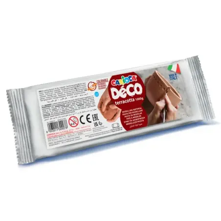 Carioca Pasta de Modelar Terracota 1000gr - Apta para Todas las Tecnicas de Modelaje - Endurece al Aire sin Coccion - Facil de A