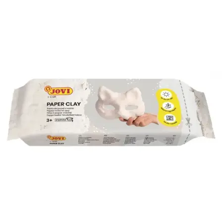 Jovi Paper Clay Pasta de Papelmache 680gr - Lista para Usar - Secado al Aire - Ligera y Facil de Modelar - No Mancha - Ideal par