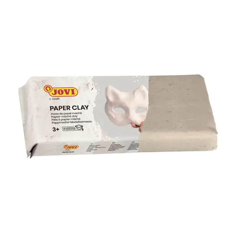 Jovi Paper Clay Pasta de Papelmache 680gr - Lista para Usar - Secado al Aire - Ligera y Facil de Modelar - No Mancha - Ideal par