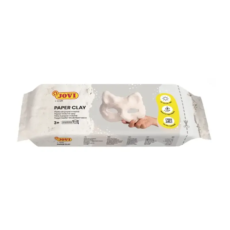 Jovi Paper Clay Pasta de Papelmache 680gr - Lista para Usar - Secado al Aire - Ligera y Facil de Modelar - No Mancha - Ideal par