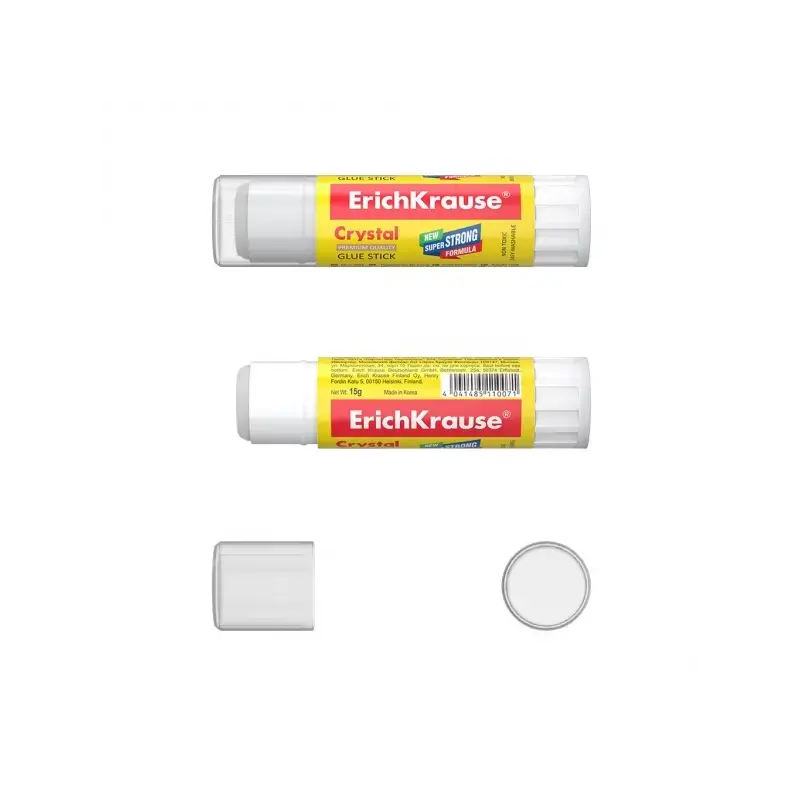 Erichkrause Crystal Pegamento en Barra Super Fuerte 15gr - Consumo Economico - Adhesion Rapida y Fiable - Color Transparente | A