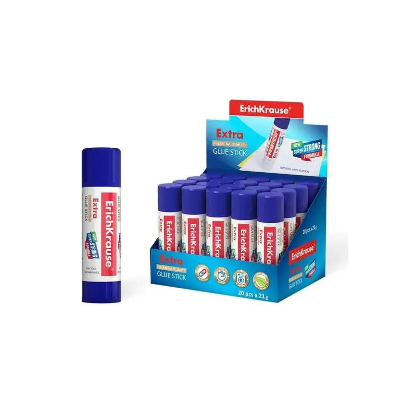 Erichkrause Pegamento en Barra Extra 21gr - Formula Super Fuerte - Consumo Economico - Adhesion Rapida y Fiable - Facil de Lavar