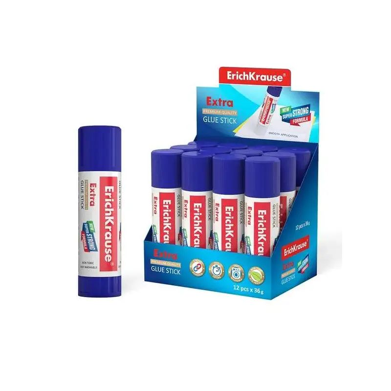 Erichkrause Pegamento en Barra Extra 36gr - Formula Super Fuerte - Consumo Economico - Adhesion Rapida y Fiable - Facil de Lavar