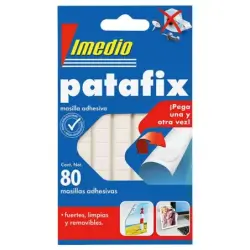 Imedio Patafix Masilla Adhesiva Blanca - Fuertes, Limpias y Removibles - 80 Piezas | Ahorro Imprimiendo