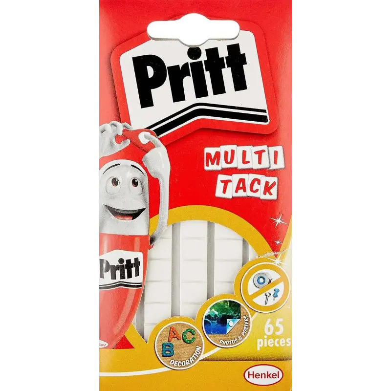 Pritt Multitack Pack de 65 Piezas de Masilla Adhesiva Blanca - Fuertes, Limpias y Removibles - 2679461, 2679458 | Ahorro Imprimi