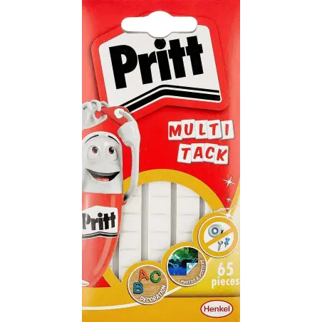 Pritt Multitack Pack de 65 Piezas de Masilla Adhesiva Blanca - Fuertes, Limpias y Removibles - 2679461, 2679458 | Ahorro Imprimi