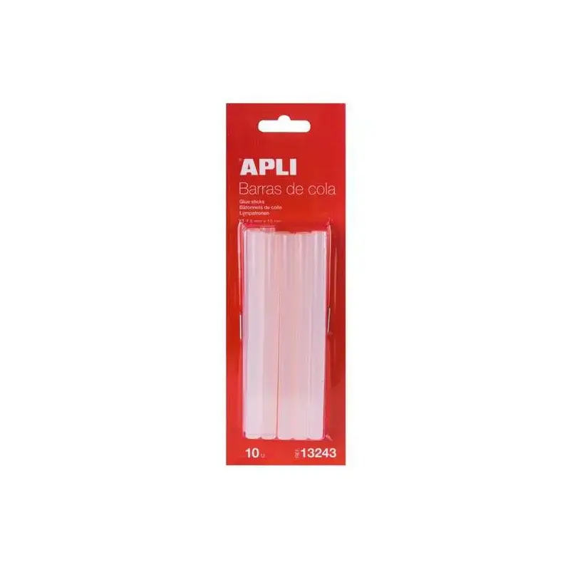 Apli Pack de 10 Barras de Cola Termofusible Ø 7,5mm x 10cm | Ahorro Imprimiendo