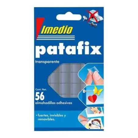 Imedio Patafix Masilla Adhesiva Transparente - Fuertes, Limpias y Removibles - 56 Piezas | Ahorro Imprimiendo