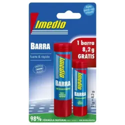 Imedio Pack de 2 Barras de Pegamento 1x 21grs + 1x 8.2grs - Sin Disolventes - Lavable - Apto para Uso Escolar | Ahorro Imprimien